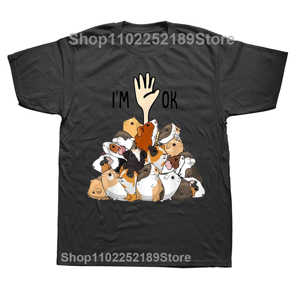 Guinea Pig Lover Pet Potato Print Funny Cotton Men T-shirt Cute Tshirt Summer Fashion Cartoon Top Shirts Punk Male T Shirt