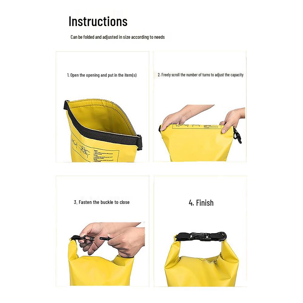 Durable Waterproof PVC Dry Bag: Foldable Portable Swimming & Rafting Storage with Buckle