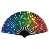 1pcs Colorful Foldable Rave Fan Japanese Large Reflective Handheld Fan Music Festival 33cm Gradient Folding Chinease
