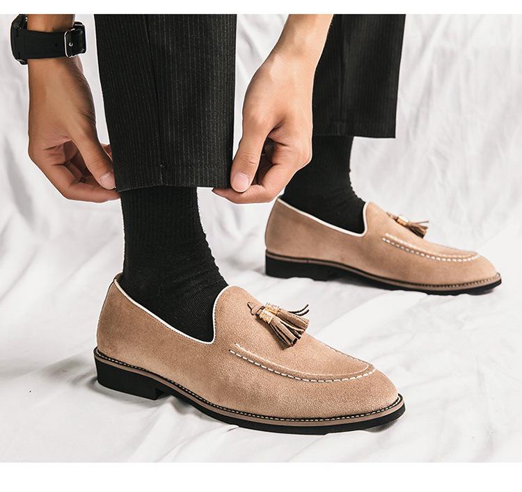 Men's Versatile Tassel Loafers: Spring Set-Foot Leather Shoes for Fashion, Formal, and Casual Wear