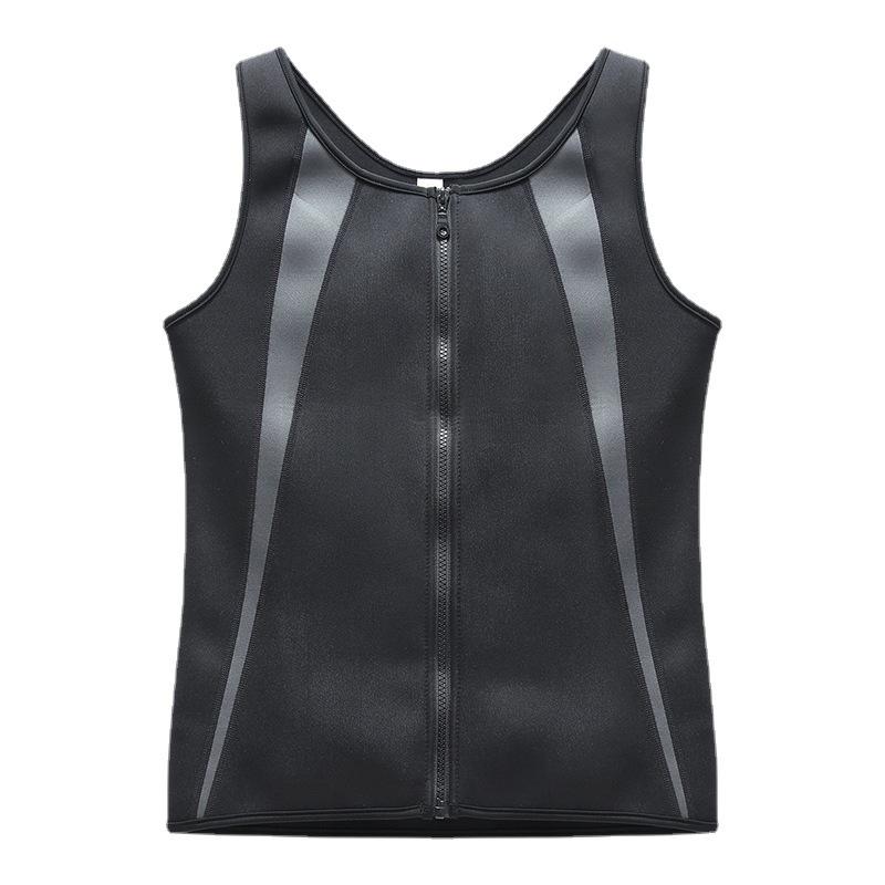 Gilet da uomo taglie forti con zip traspirante per modellare il corpo e fitness