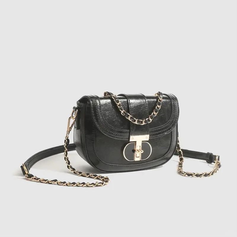 

Дизайн для особых интересов Классическая ретро текстурированная сумка-седло под мышкой Женская 2025 Новое поступление Весна и лето На все случаи жизни На плечо Сумка-мессенджер Black