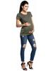 2019 European and American Style Round Neck Short Sleeve Maternity Nursing T-Shirt
