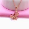 Exquisite Russian Purple Gold Cute Exquisite Brushed Butterfly Pendant Rose Gold Plated Bow Pendant Jewelry Women
