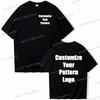 Tops Custom Diy Logo Cotton T-shirt Unisex Fashion Casual Tops Customize Pattern Logo Summer Tops Men Women Street Wear Clothes