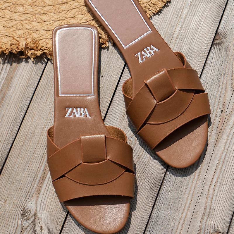 Summer  New Women'S Pu Leather Slippers Cross Flat Sandals Woman Simple Versatile Wedges Shoes Women Designer Sandals