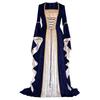 Halloween Women Plus Size Medieval Retro Court Princress Cosplay Costume Long Dress Elegant Witch Square Collar Masquerade