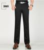 Men's Black Elastic Straight-Leg Summer Business Casual Pants