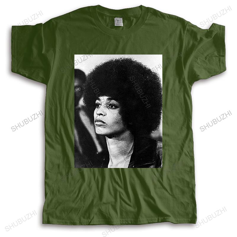 Vendita Calda Maglietta Unisex di Marca Moda Cotone Angela Davis Leopardo Nero Divertente Alta Qualità Top Magliette Per Ragazzi Regali