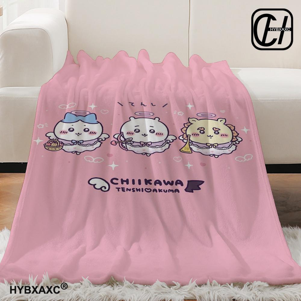Kawaii Chiikawa Cartoon Soft Blanket, Used for Sofa, Bedroom, Travel, Camping, Livingroom, Office, Couch,Chair,Home,girl's Gift