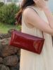 Temperament Red Patent Leather One Shoulder Bag for Women 2026 New Fashi Underarm Bags Luxury Party Square Clutch