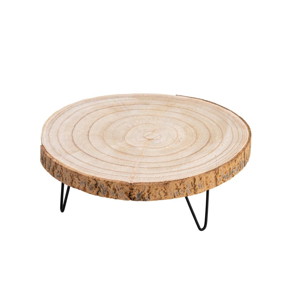 

Декоративная подставка-пьедестал из дерева павловнии, натуральный деревенский акцент с металлическими ножками-шпильками, домашний декор, подставка для растений, свечей United States