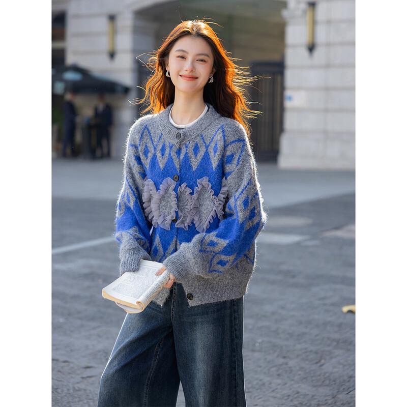 Women's Sweet Fair Isle Knitted Cardigan
