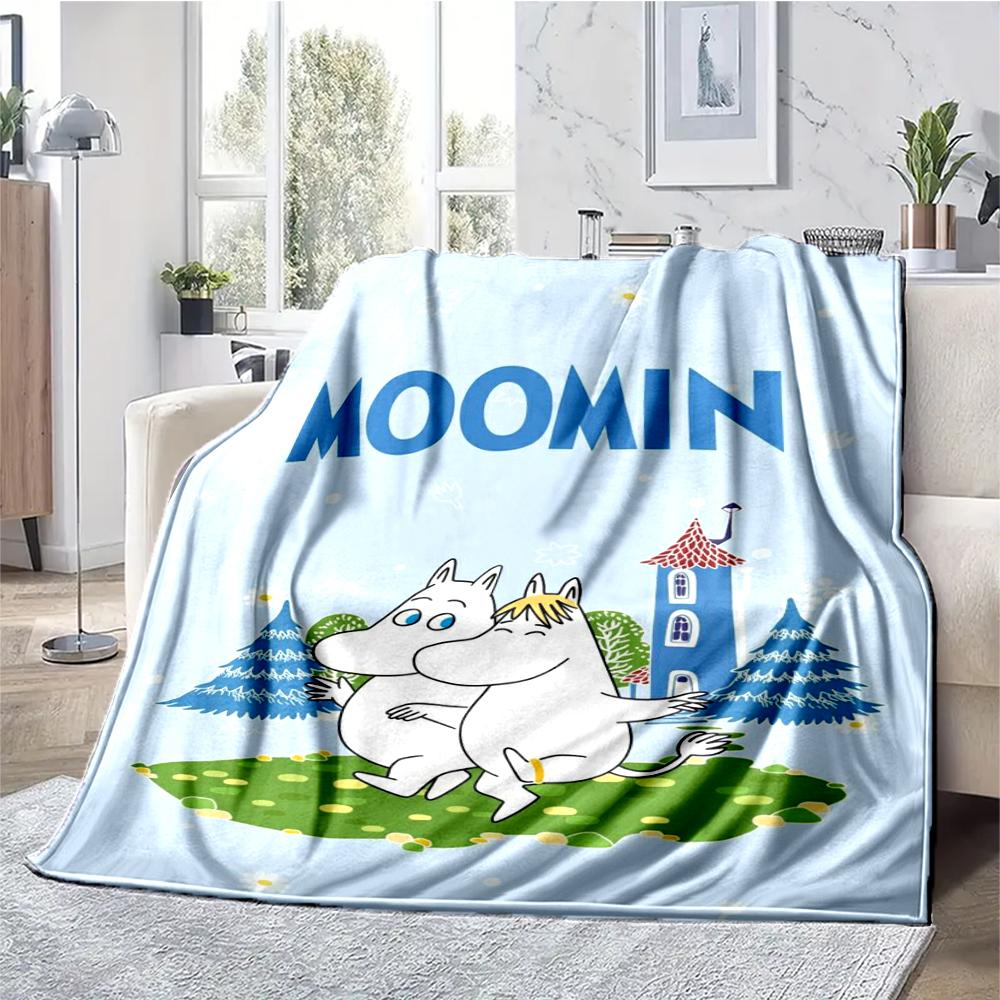Moomin Temalı Baskılı Battaniye - Kanepe, Yatak, Seyahat ve Dış Mekan Kullanımı İçin Mükemmel | Makinede Yıkanabilir, Rahat ve Dayanıklı.