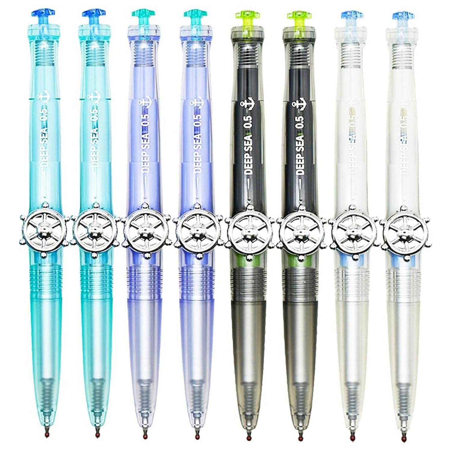 

Maydahui Стильная парусная лодка Морская шариковая ручка Веселая и вращающийся руль подводной лодки Школа Офис Вечеринка Подарки для студентов и детей Ручка 8 штук, 0,5 мм,