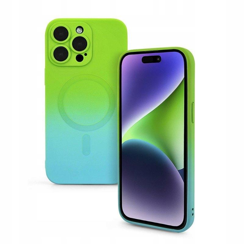 Case for iPhone 14 Plus Magsafe Magshine Reinforced Case Green + Glass