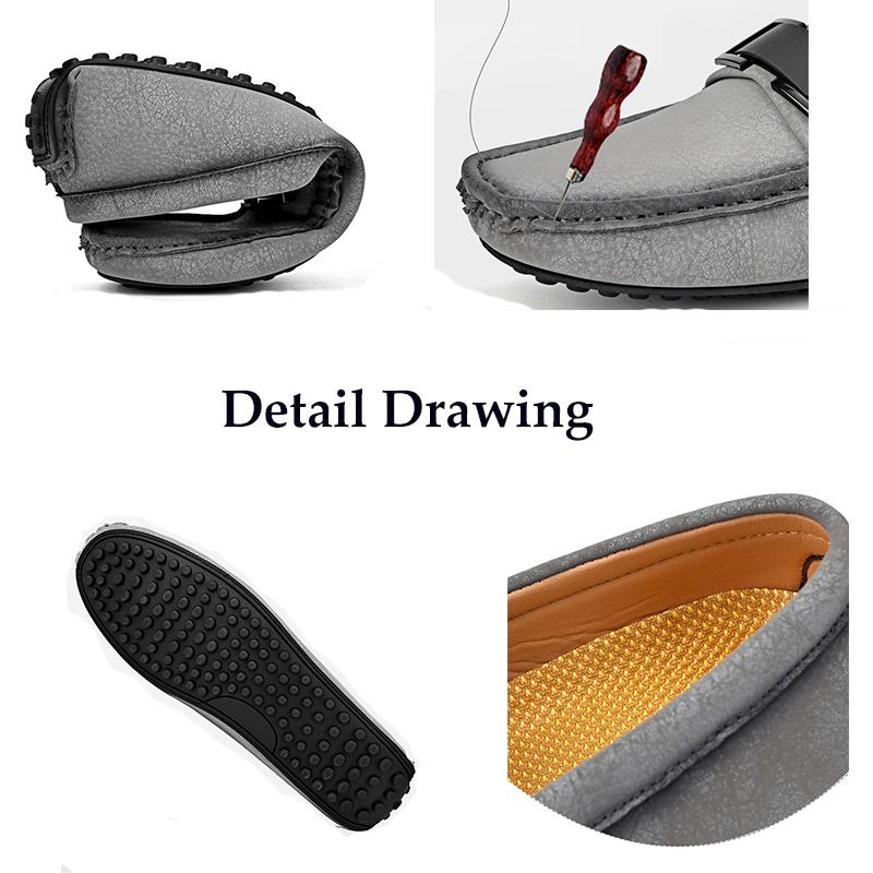 Brand Genuine Leather Men Casual Shoe Luxury Mens Loafers Moccasins Breathable Slip On Versatile Design Driving Shoes Summer
