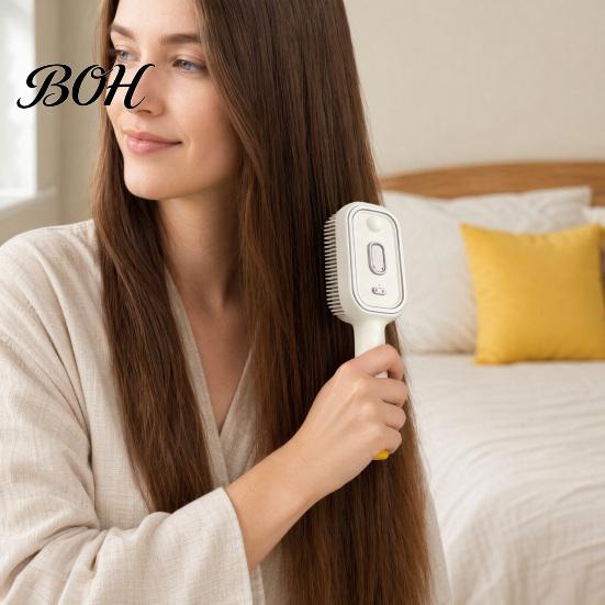 Electric Hair Comb Steam Brush with Essence & Measuring Cup, Rechargeable Anti-Static Scalp Static Reducing Massager Spray Brush, Frizz Control