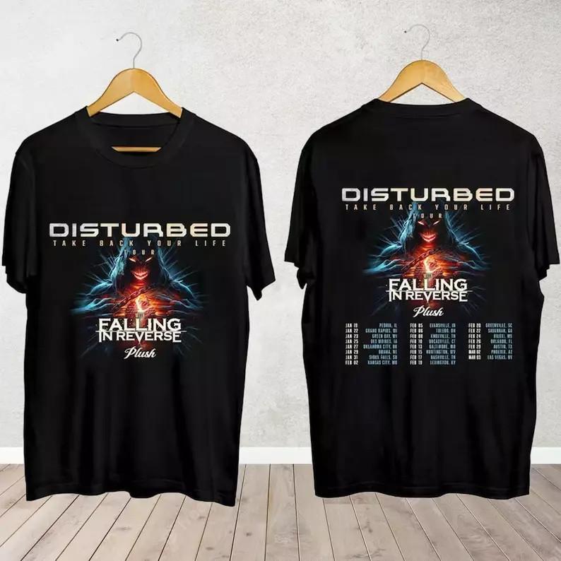 Disturbed 2026 Tour T-shirt Concert Muziek Shirt Maat S-3XL LT176