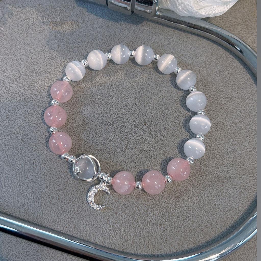 Ροζ Κρύσταλλο Φυσική Πέτρα Βραχιόλι Ενέργεια Ρέικι Βραχιόλια Κλωστή Βραχιόλια Για Γυναίκες Προσευχή Ευλογία Υγεία Περίβραχιόνιο Κοσμήματα