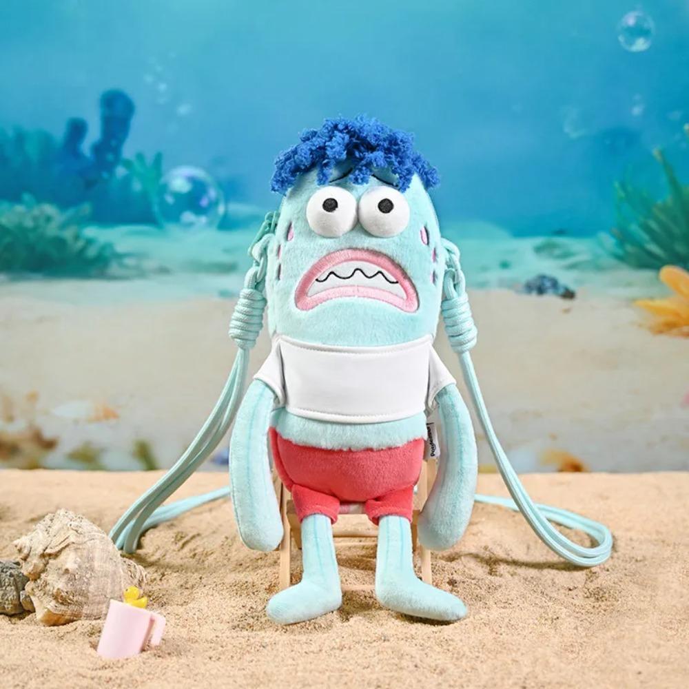 Zaino Peluche Pesce Brutto Carino di SpongeBob, Borsa a Tracolla Personaggio di Bikini Bottom, Borsetta Divertente Peluche per Uso Quotidiano
