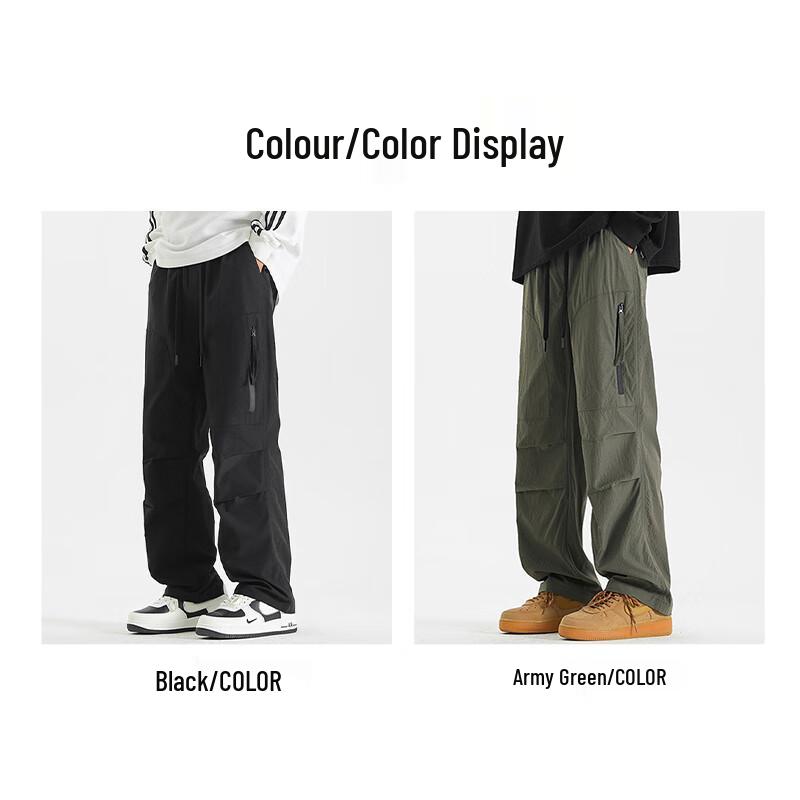 NASA GISS Men's Wrinkled Cargo Loose Straight Leg Pants