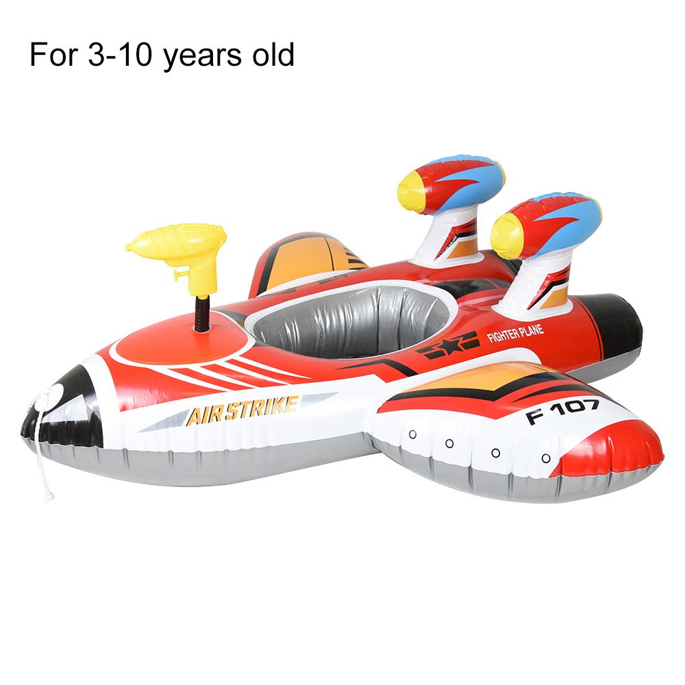 Inflatable Float Seat Baby Swimming Ring Kids Children Airplane Swimming Circle Automatic Pumping Water Gun Fun Beach Pool Toys