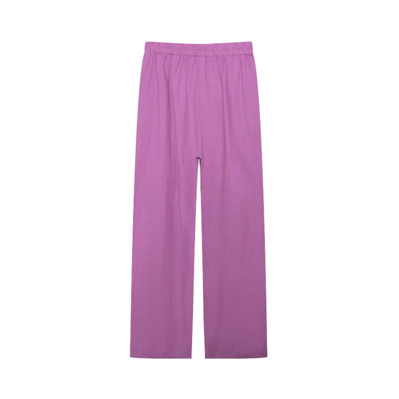 2023 Euro-American Women's Two-Piece: Lapel Long-Sleeved Shirt & Wide-Leg Pants Suit for Spring and Autumn.