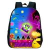 Zaino Kindergarten Geometry Dash Arrabbiato per Bambini e Bambine Zaino Anime Piccola Borsa da Libri Bambini Borse Scolastiche Cartoon Zaino per Bambini