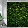 Green Vine Shower Curtain Vintage Nature Plant Flower Farm Leaf Garden Outdoor Jungle Polyester Fabric Bathroom Decor Curtain