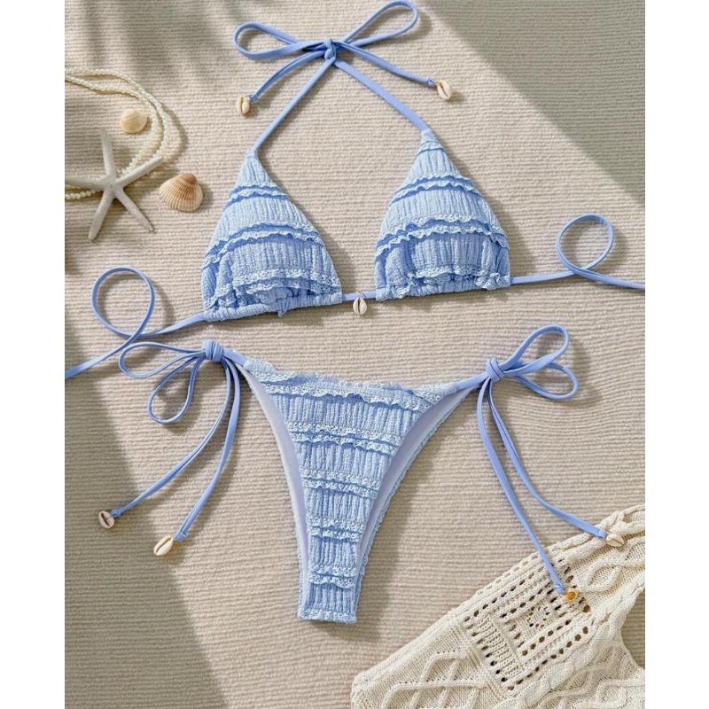Women S Sexy Halter Three Piece Summer Bikini Swimsuit