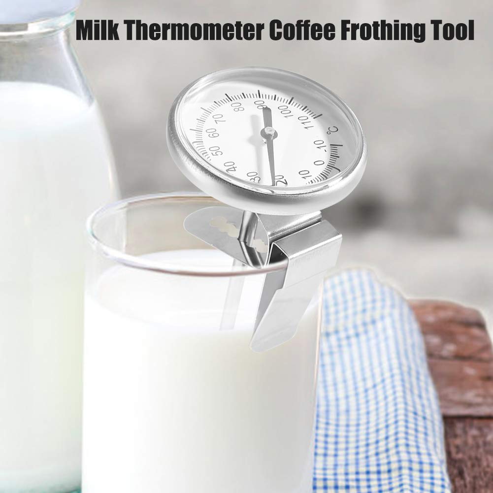 Portable Stainless Steel Cooking Thermometer for Instant Coffee, Milk, Latte, Steamed Milk, and More, with Easy-to-Clean Steel Probe, Suitable for