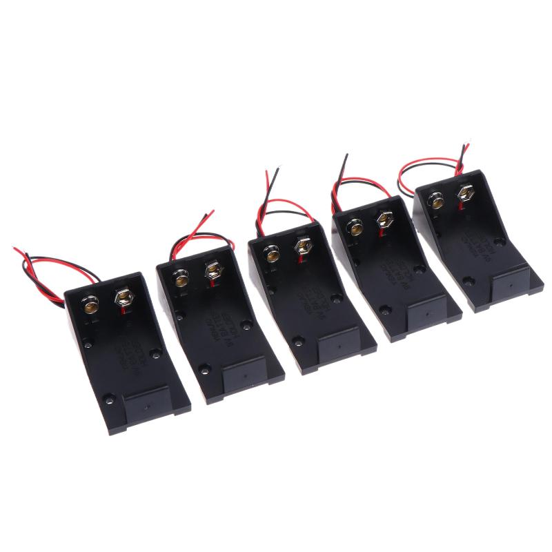 5PCS 9V Battery Clip Holder 9V Battery Case 9V Battery Box With Wire Leads DIY Accessories