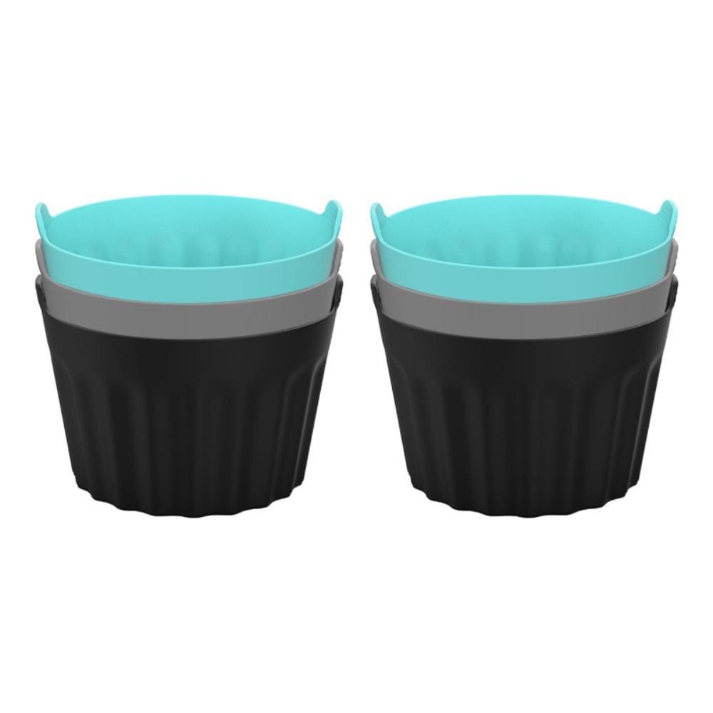 

3/6/9 шт. силиконовые формы для фритюрницы с яйцом-пашот, фритюрница, фритюрница, формы для яиц, новые формочки для яиц Black&Grey&Blue-6Pcs