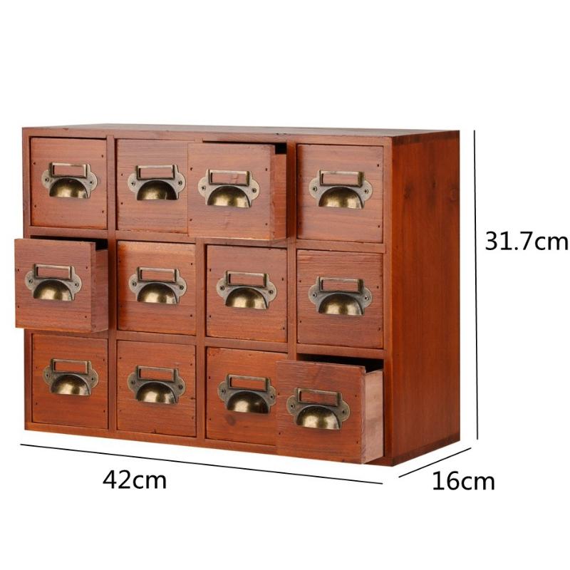 

Desk Drawer Storage Lockers Vintage Wooden Drawer Organizer Multifunctional Storage Cabinets Drawer Partition for Living Room