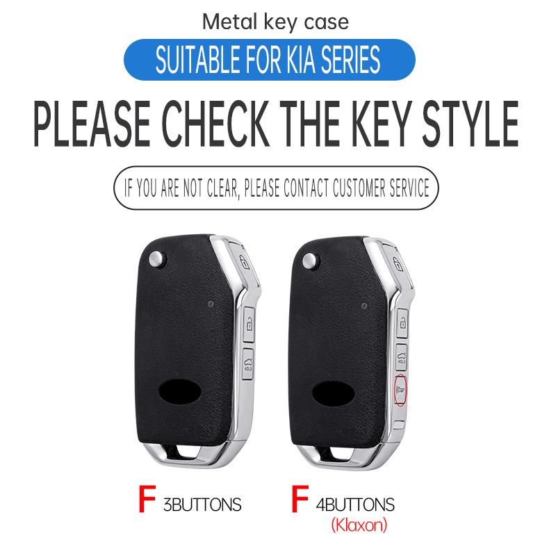 Zinc Alloy Leather Car Key Case Fob Cover For KIA Sportage R Stinger GT Sorento Ceed CD Cerato Forte SELTOS 2019 Accessories