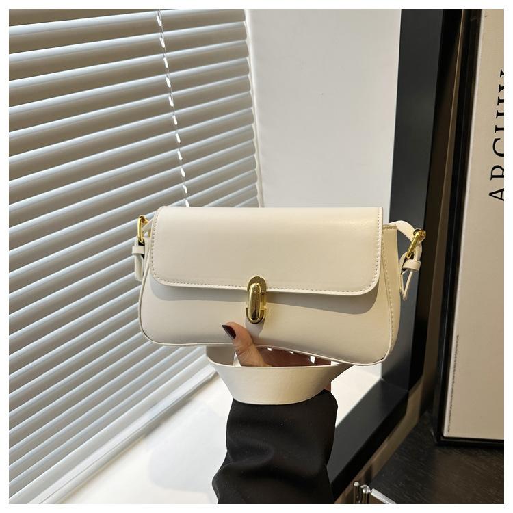 Personality Trend 2025 New Lock Fashion Retro Underarm One Shoulder Portable Underarm Women's Small Square Bag