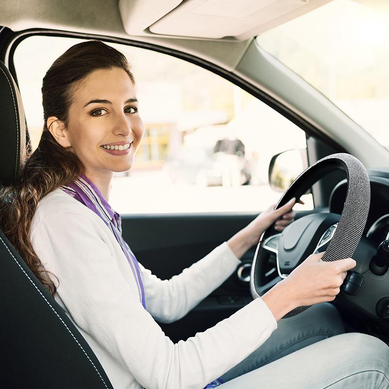 Auto-Lenkradbezug für Frauen und Mädchen, süßer Glitzer, Lenkradbezug mit Bling-Diamant-Auto-Lenkradschutz