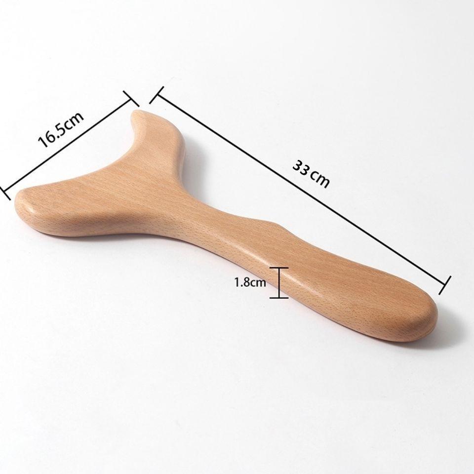 Beech Gua Sha Fish Tail Massager for Full-Body Acupoint Therapy