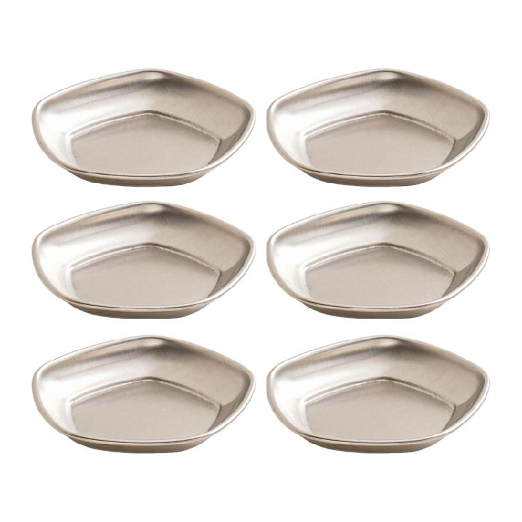 Set Of 6 Unique Stainless Steel Miniature Bowls Appetizer Plates Suitable for Sauces and Seasoning with Easy Cleaning