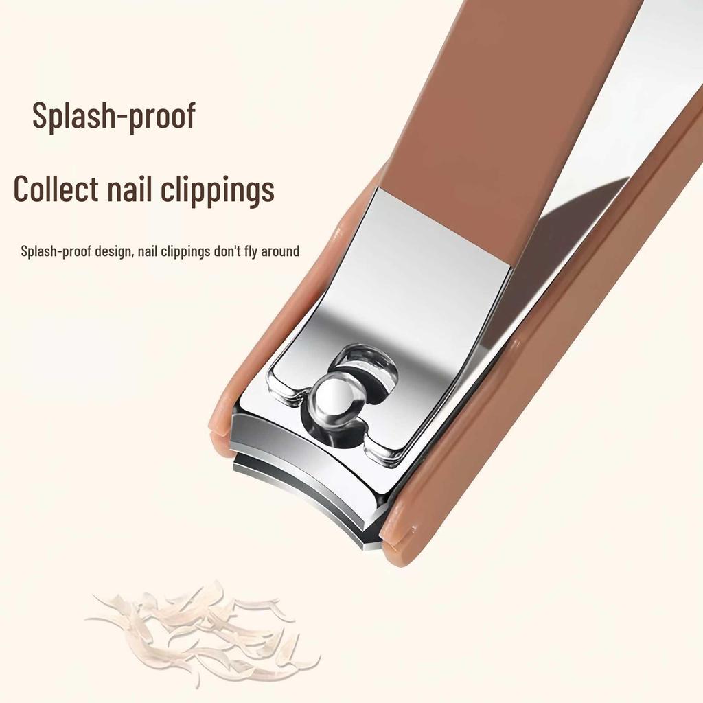 Portable Anti-Splash Manicure Set: 8-Piece Nail Clippers & Tools