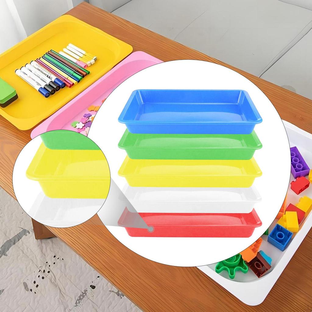 5 Stück Serviertabletts Party Buffetplatten Schreibtisch Organizer Teller Flach für Esstisch