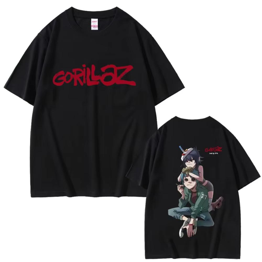 

Футболка Rock Band Gorillaz Женская Повседневная Мягкий Хлопок Круглый Вырез Футболка Топ Унисекс Женская Хип-Хоп Мода Винтажный Оверсайз Уличная Одежда S