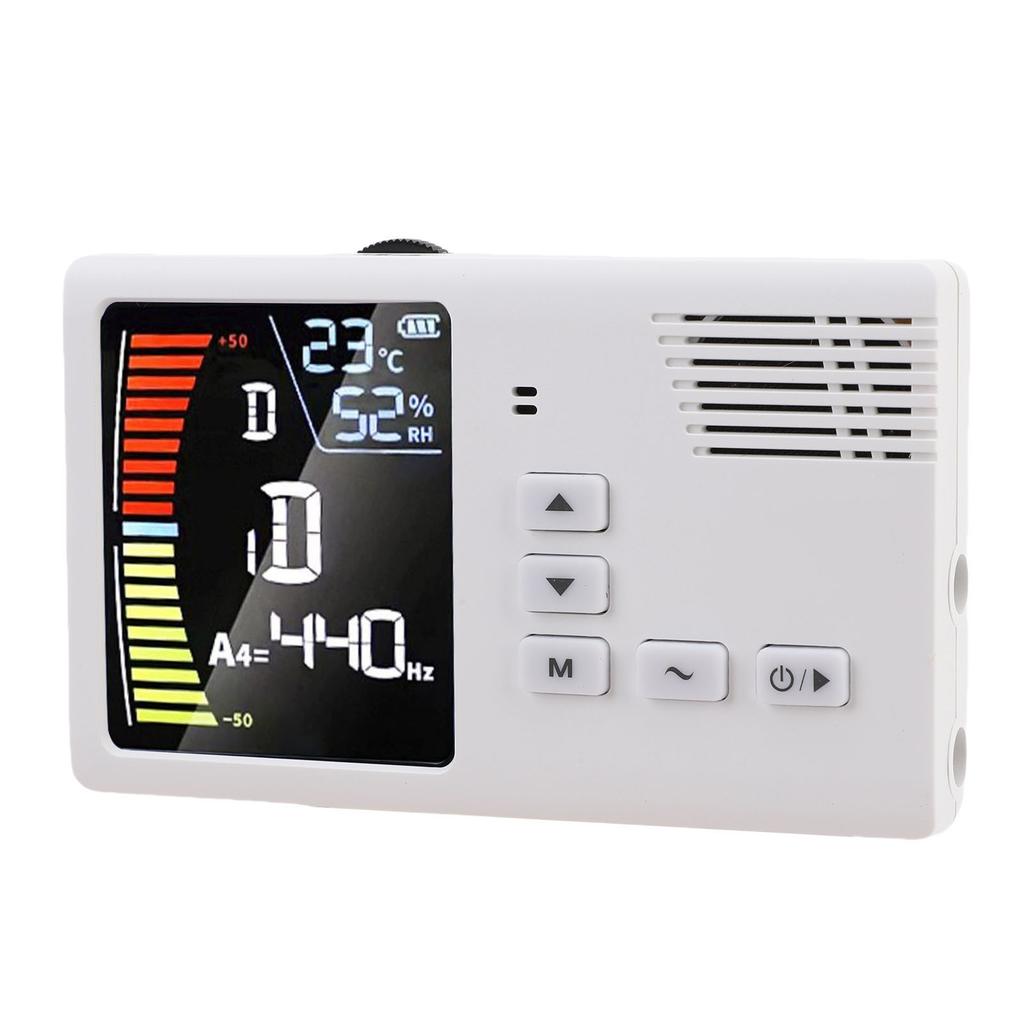 Metronome Tuner Rechargeable LED Display 3 In 1 Digital Tuner Tone Generator for Guzheng Guqin Erhu Pipa White