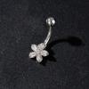 Nerezový motýlí květinový kroužek do pupíku Piercing do pupíku Kroužek pro ženy Dívky Sexy piercing do pupíku Šperk do těla