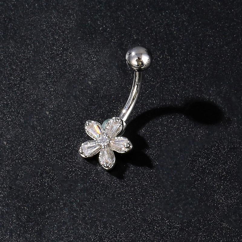 Stainless Steel Butterfly Flower Belly Button Ring Navel Piercing Ring For Women Girls Sexy Belly Piercing Ring Body Jewelry