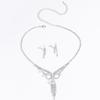 3-teiliges Damenmode Hohl-Design Quasten Halskette Ohrringe Zirkon Set Hochzeit Bankett Party Feiertagsgeschenk