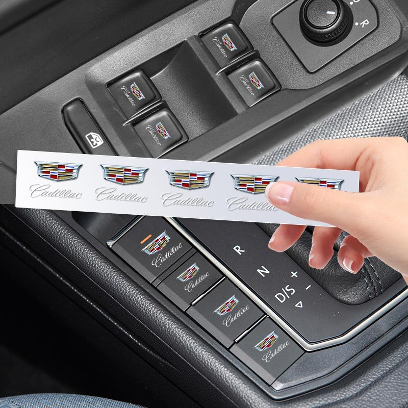 EYGF4 1/2/5/10PCS Car Interior Sticker Central control Decals Emblem Badge Car Styling for Cadillac Logo SRX XT4 XT5 XT6 ATS XTS CTS