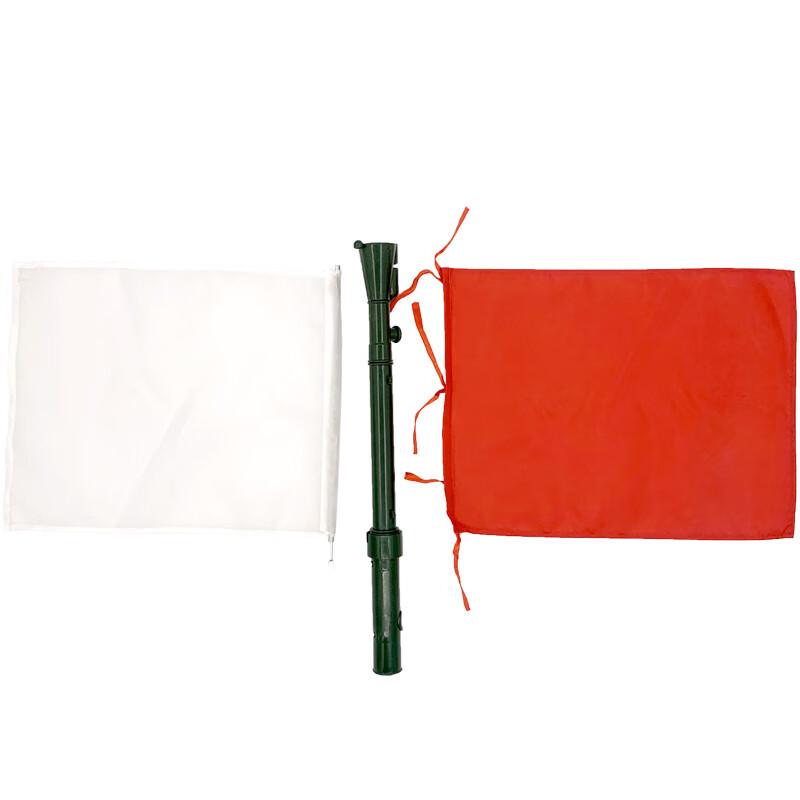Red/White Signal Flag Set with Whistle & LED Light (5-Pack)