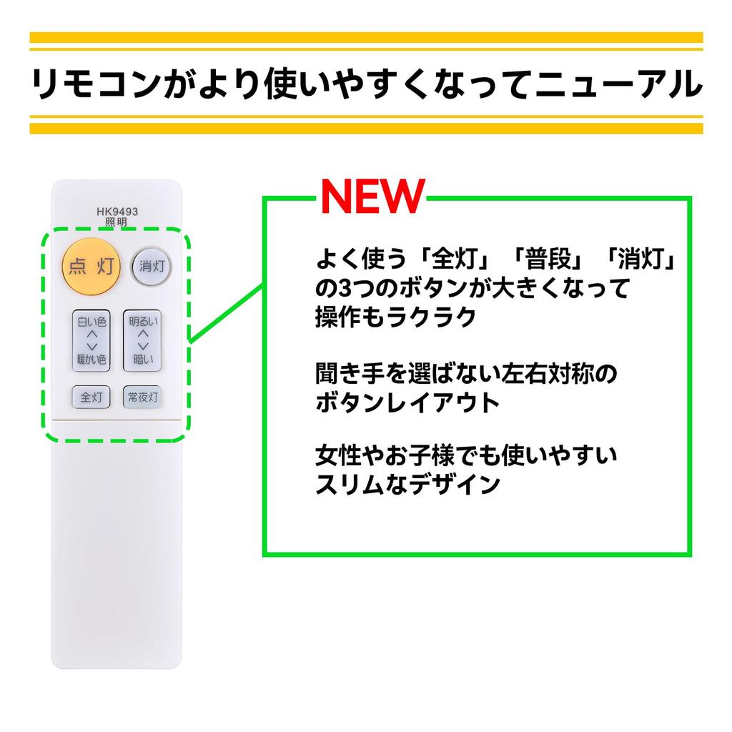 Ceiling Light Remote Control HK9493 for Panasonic Lighting Fixtures HK9493MM Compatible with HH-CA0611A, HH-CA0613AH, HH-CA0614AE, HH-CA0620AZ,